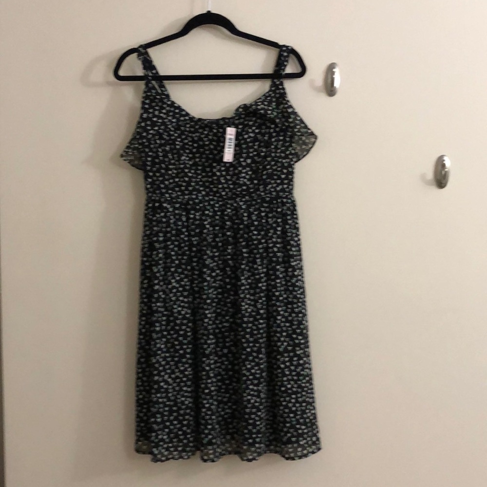 Torrid Black Sundress, green and white hearts, NWT